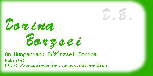 dorina borzsei business card